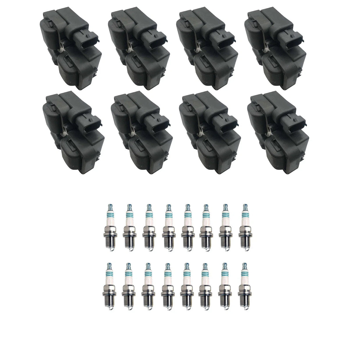 Set of 8 Ignition Coils & 16 Denso Iridium Spark Plugs for SLK55 AMG (2005–2009)