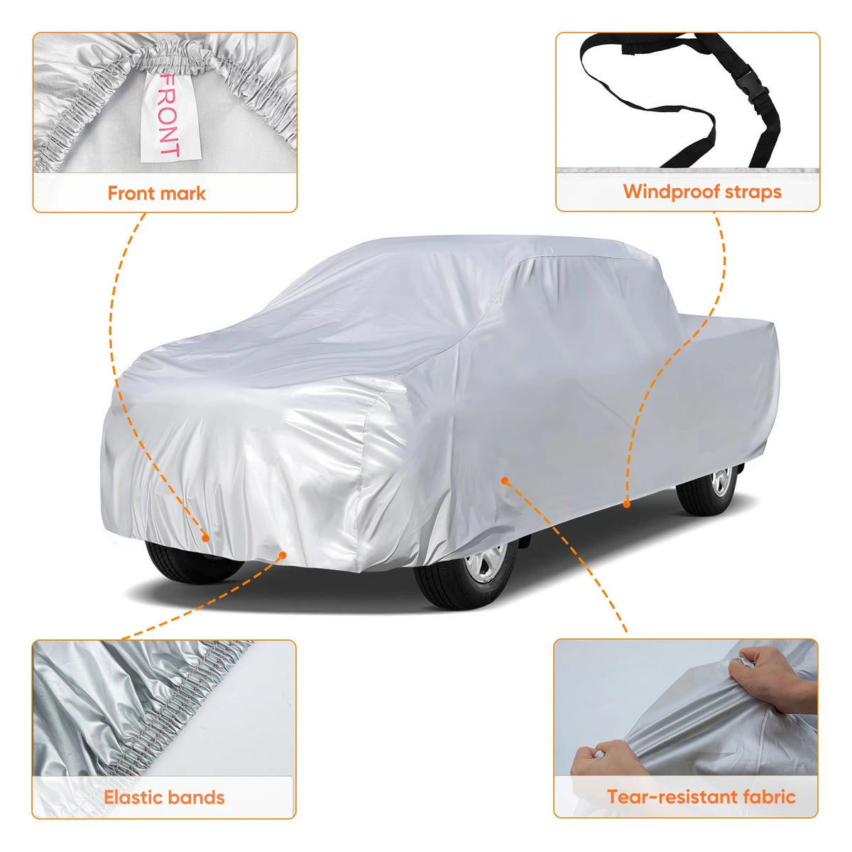 2X Waterproof Car Cover for Pickup Truck (NEV A52-15-P-XXL)