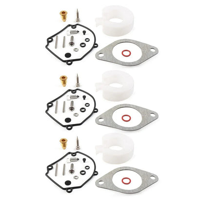 Set of 3 Carburetor Repair Kits for Yamaha Outboard 2T (75-90HP) 6H1-W0093-01-00