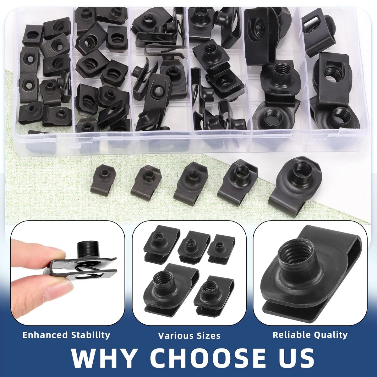 Set of 50 U-Style Bolts for M4 M5 M6 M8 M10 (10.5 cm x 20.5 x 2.8 cm)