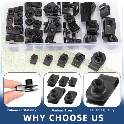 Set of 50 U-Style Bolts for M4 M5 M6 M8 M10 (10.5 cm x 20.5 x 2.8 cm)