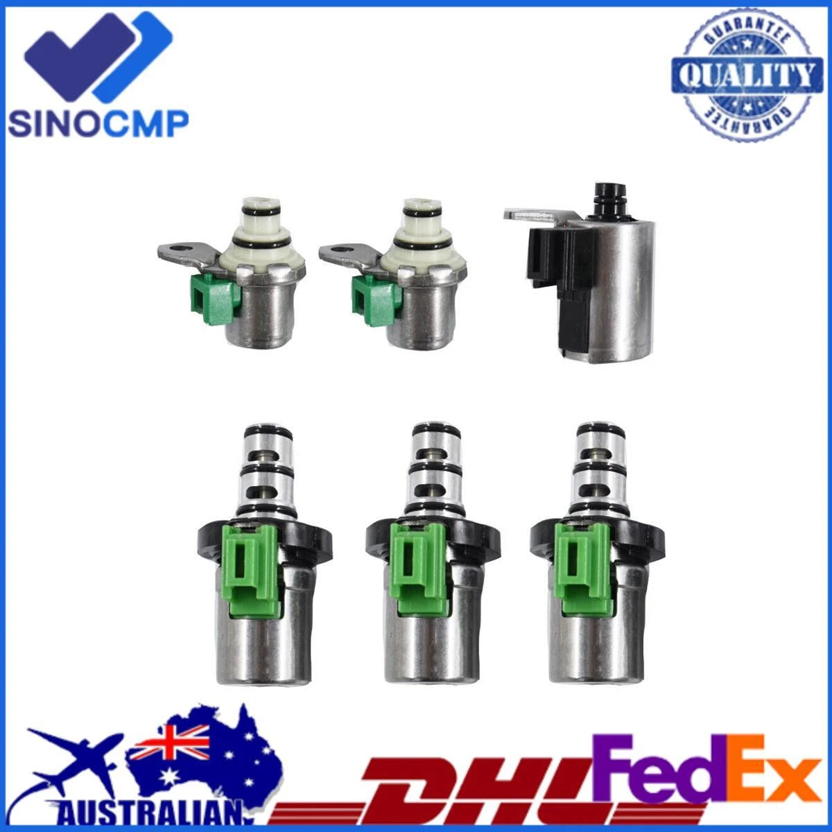 6Pcs Transmission Solenoid Kit for Ford Focus Mazda 2 3 5 6 CX-7 MPV (2000–2012) - 48420K-R, 4F27E, EPC, FN4A-EL, PWM, Shift, TCC, 4F27-E, Selenoid
