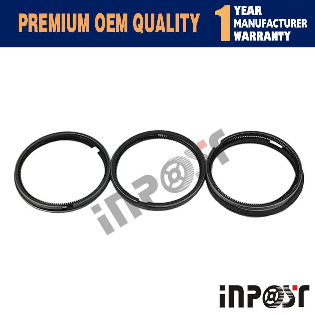 Set of 3 Piston Rings for Kubota D1105 (STD, 78mm, +0.5mm)