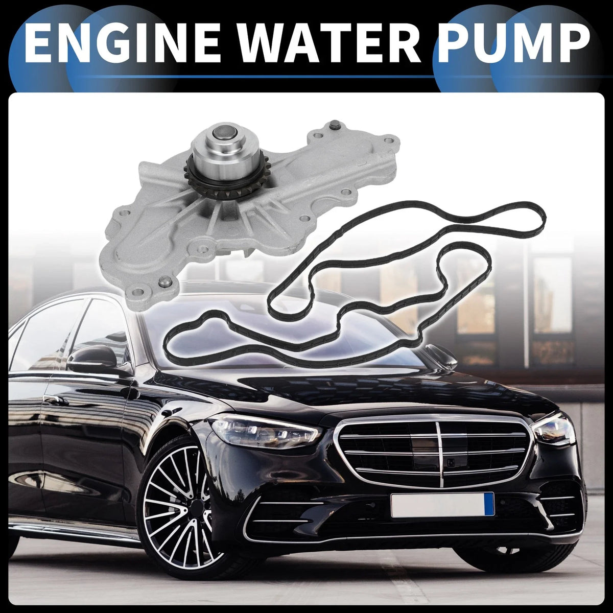 Water Pump for Ford Edge, Flex (2007–2010) No. 7T4Z8501B w/ Rubber Rings Kit