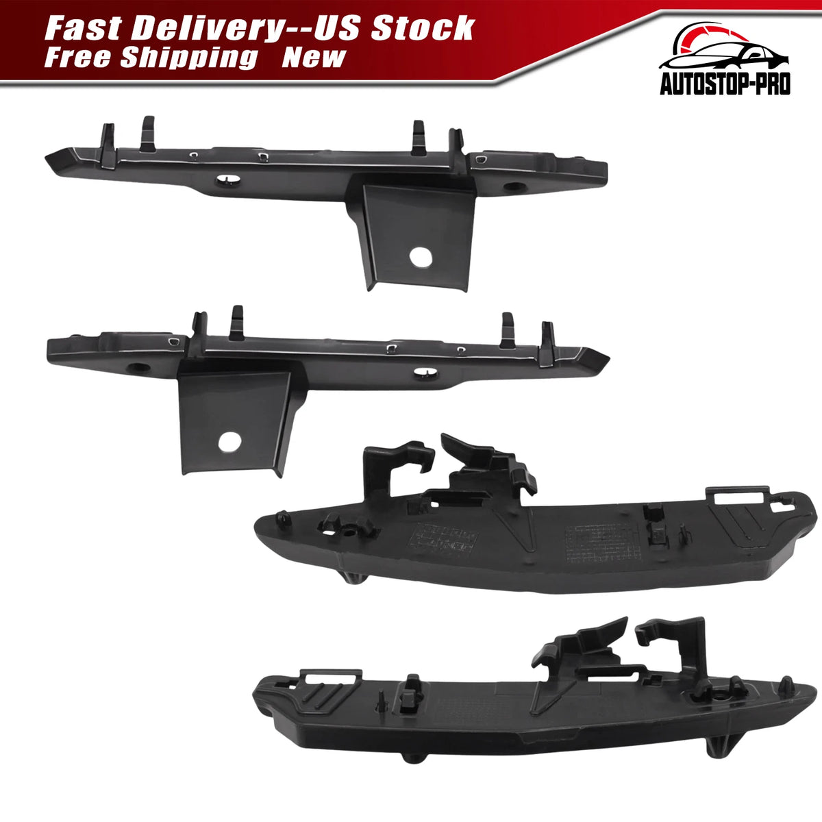 Set of 2 Upper Lower Front Bumper Brackets for BMW X4 X3 (2018–2021) 51117399984, 51117399983, BM1043126, BM1042126