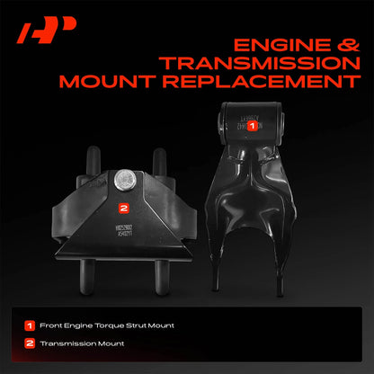 2X Transmission Mount & Torque Strut Mount for Buick LaCrosse (2005–2009)