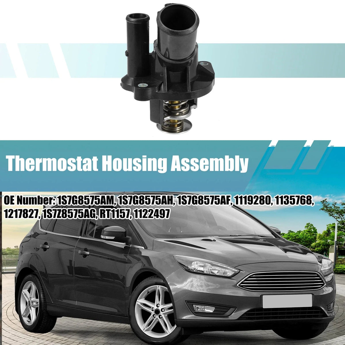 Engine Coolant Thermostat Housing Assembly for Ford Focus (2005–2011) 1S7G8575AH