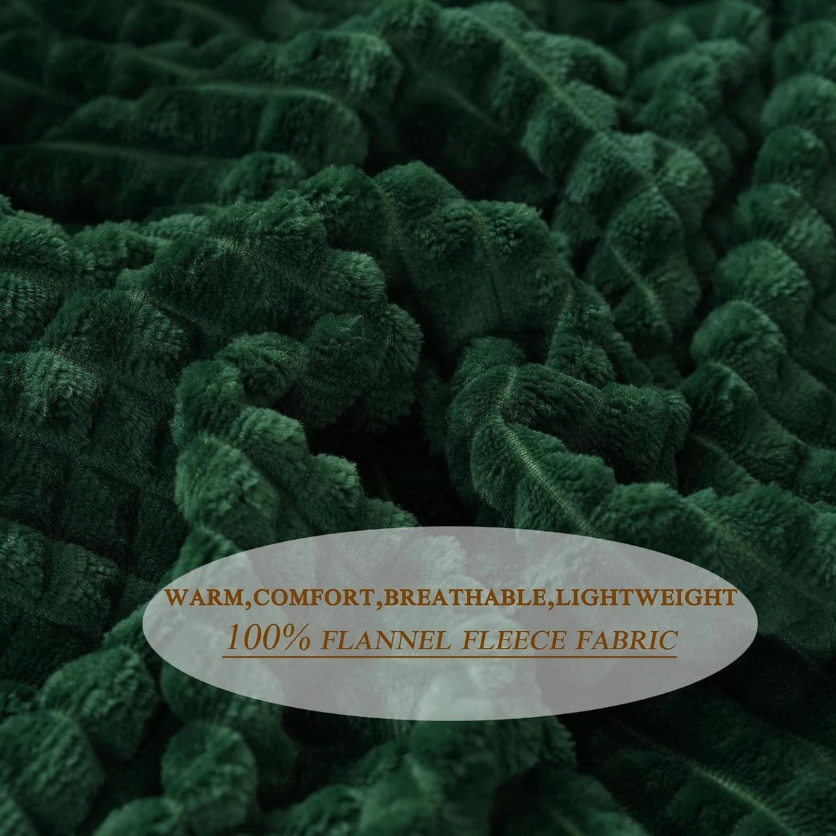 Green Throw Blanket 50" x 60" Fleece Super Soft Plush Cozy Decor