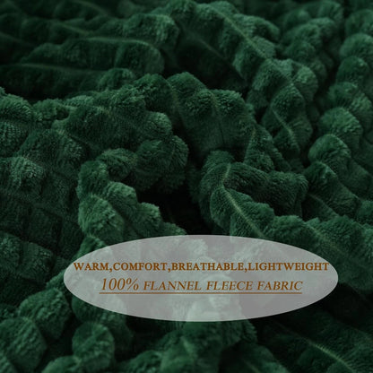 Green Throw Blanket 50" x 60" Fleece Super Soft Plush Cozy Decor