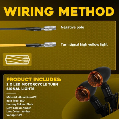 2X Motorcycle Turn Signal Lights Mini Bullet Blinker for EPY