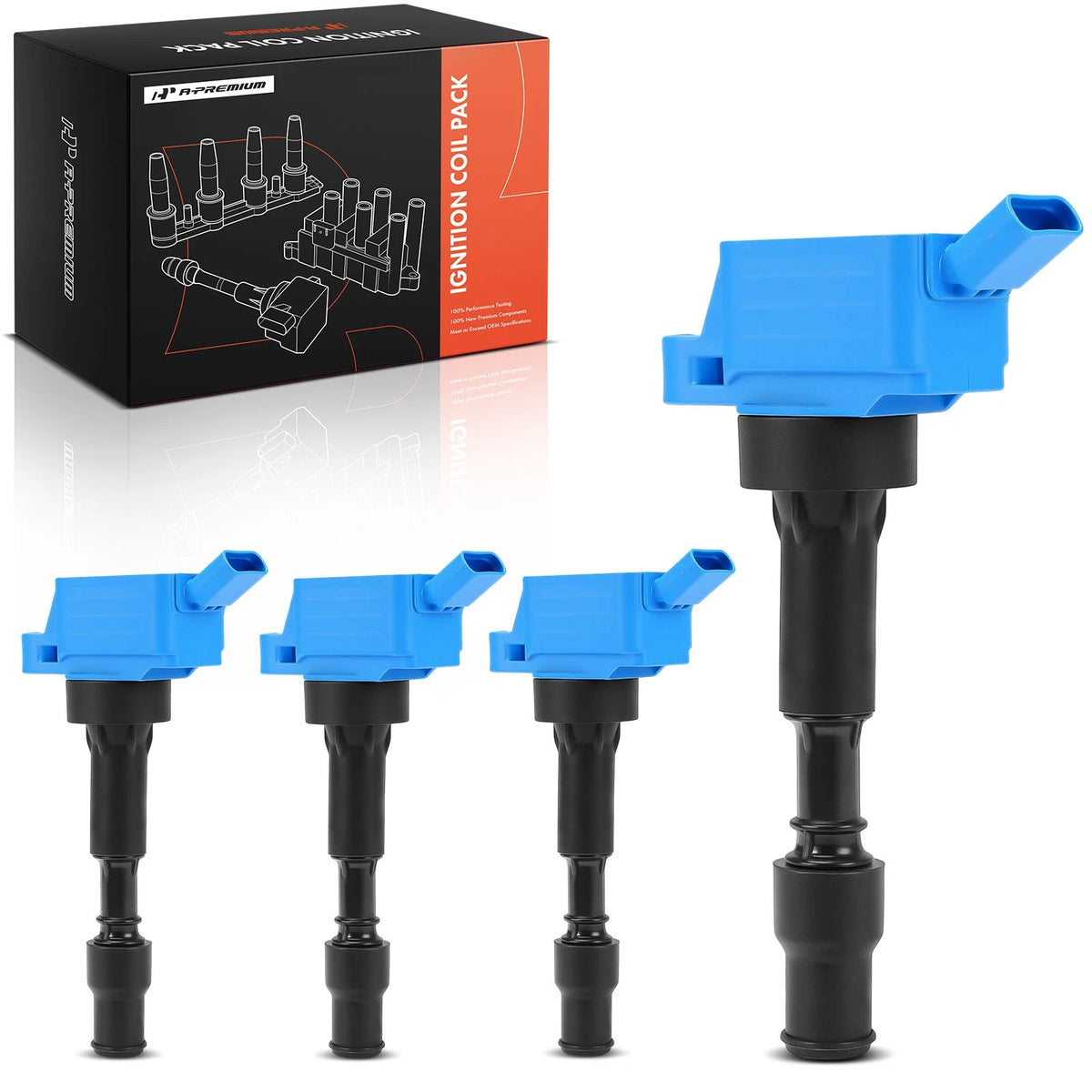 Set of 4 Blue Ignition Coils for Hyundai Elantra Kona Sonata (273002E601, UF-816)