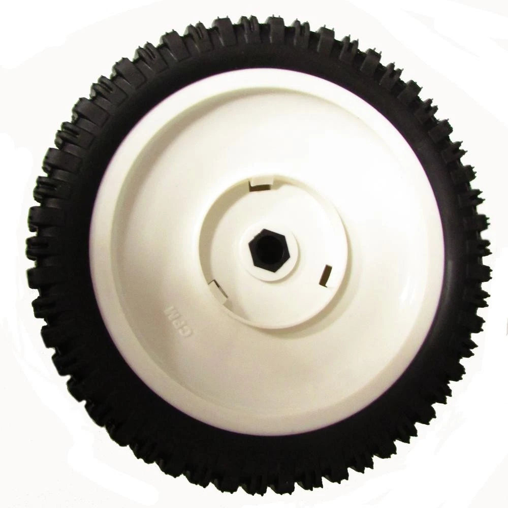 8" x 2" Plastic Front Drive Wheel with Gear Tread, 1/2" Bore, Hub Offset for