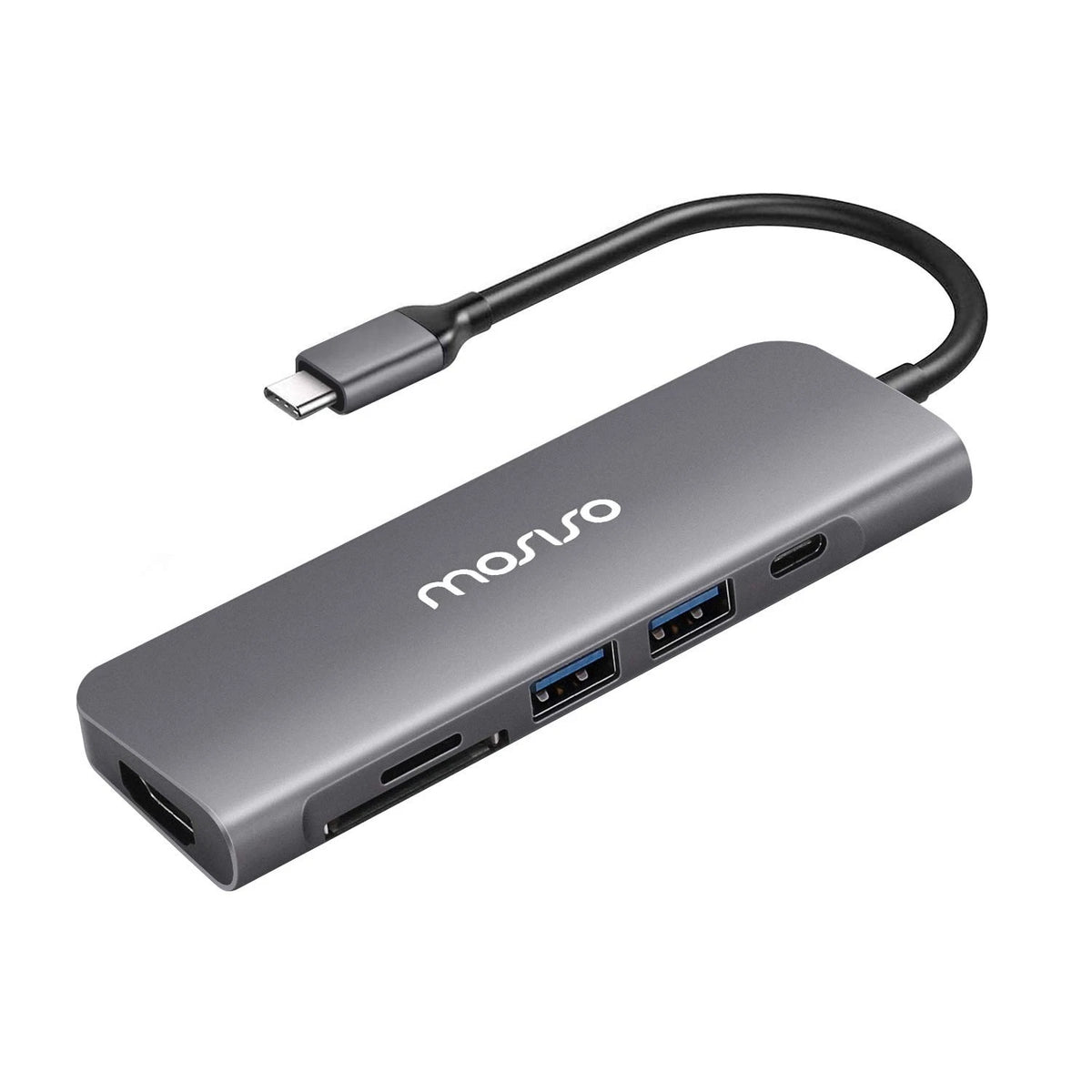 6-in-1 USB-C Hub Adapter for Type-C Devices (No Specific Years)