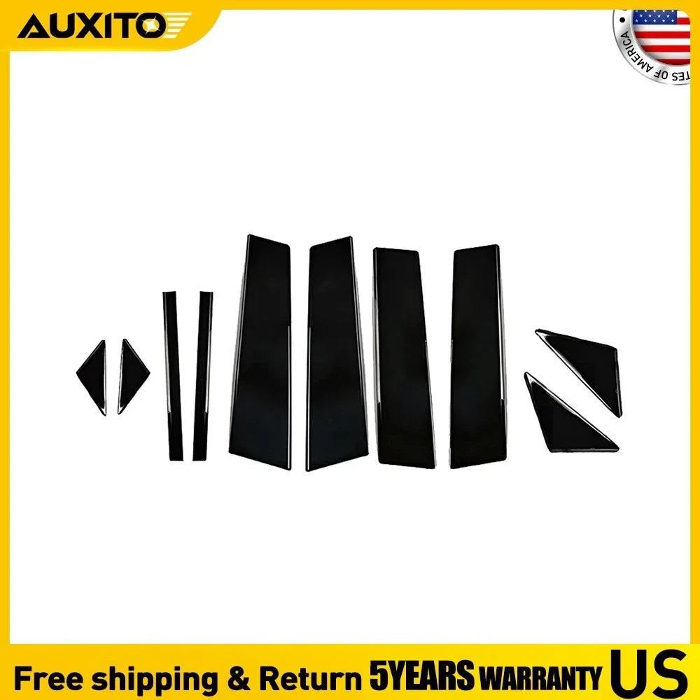 10PCS Gloss Black Door Window Pillar Post Trim for Mazda 3 Axela (2014–2018)