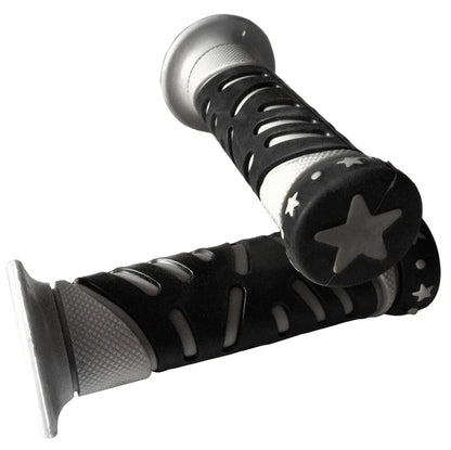Set of 2 Gray Star Hand Grips for Honda XVS1100A XVS11AA V-Star Classic