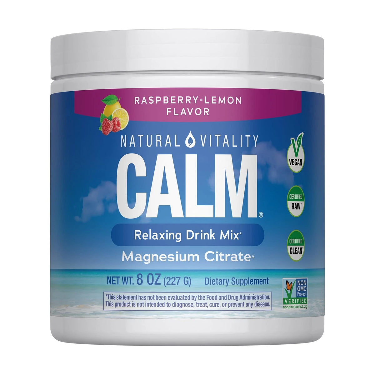 Natural Vitality Calm Magnesium Raspberry Lemon 8 Ounce (Pack of 1)