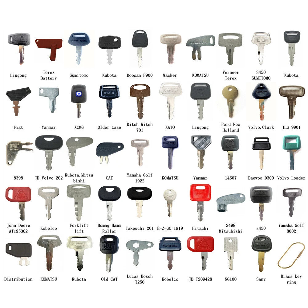 Ignition Key Set for Hitachi Older Case JLG Volvo 777 JD Kobelco