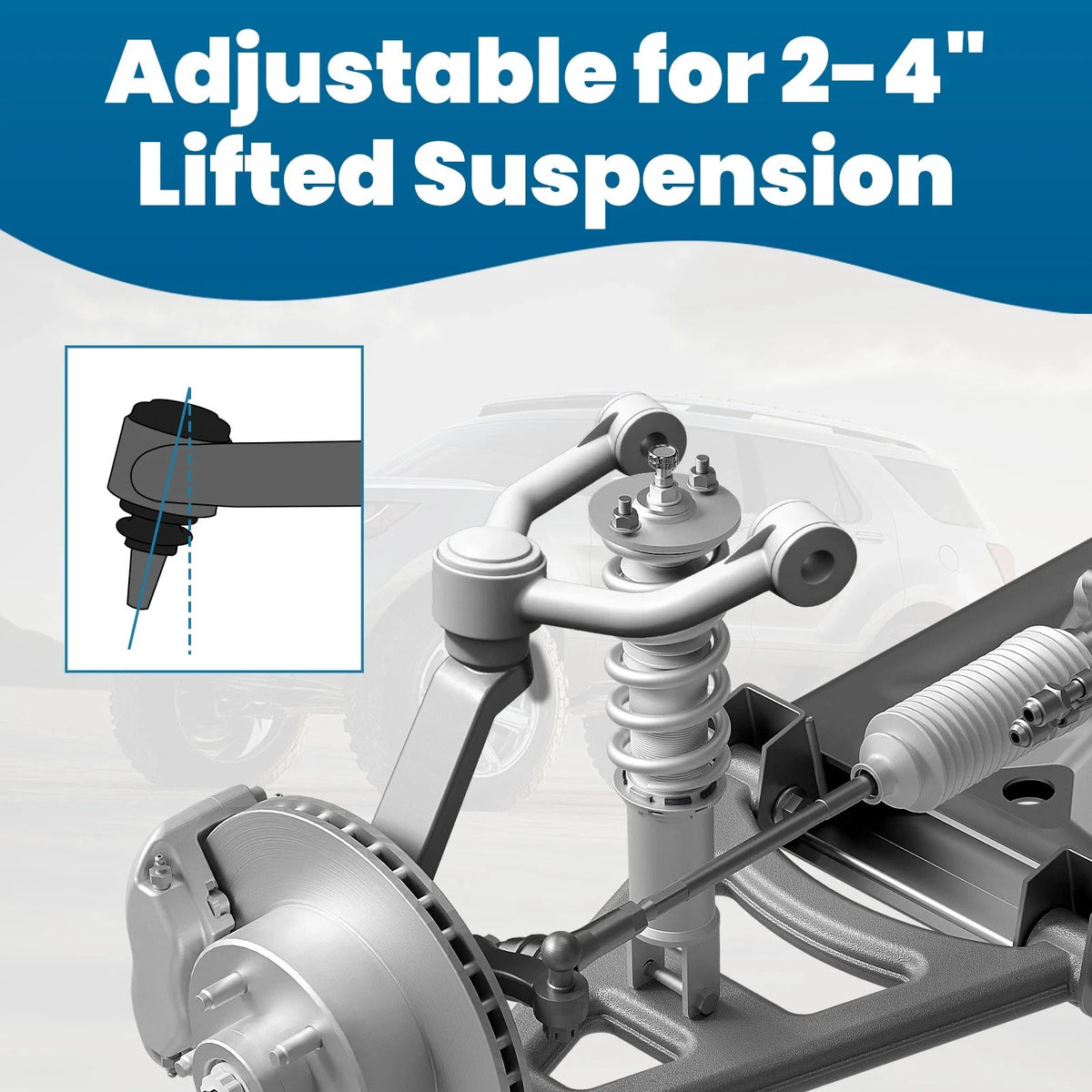 Set of 2 Lift Upper Control Arms for Chevy Tahoe GMC Sierra 1500 (2007–2018)