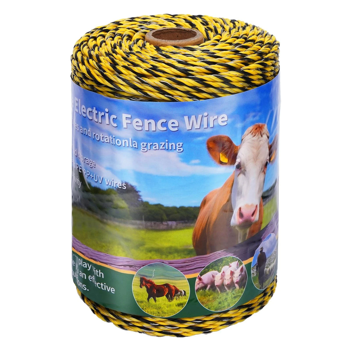 Electric Fence Wire 656ft 9 Stainless Steel Poly Strands for Livestock