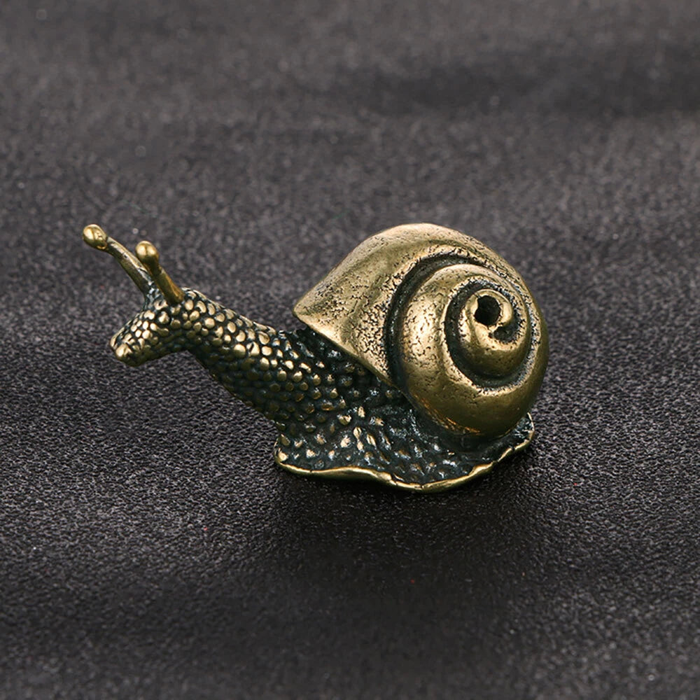 Solid Brass Snail Figurines for Home Office Decoration