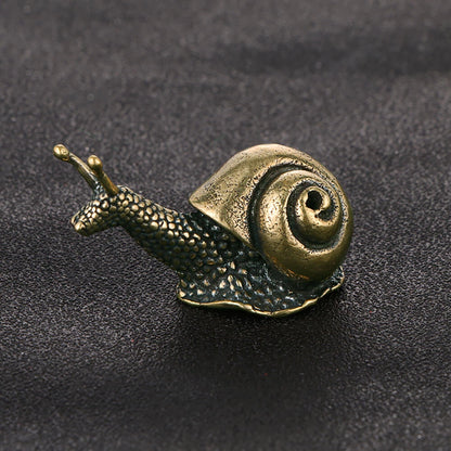 Solid Brass Snail Figurines for Home Office Decoration