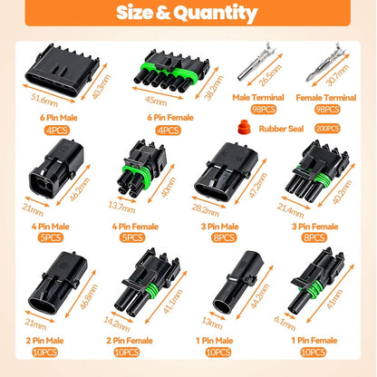 476Pcs Waterproof Automotive Electrical Connectors with Crimping Tool