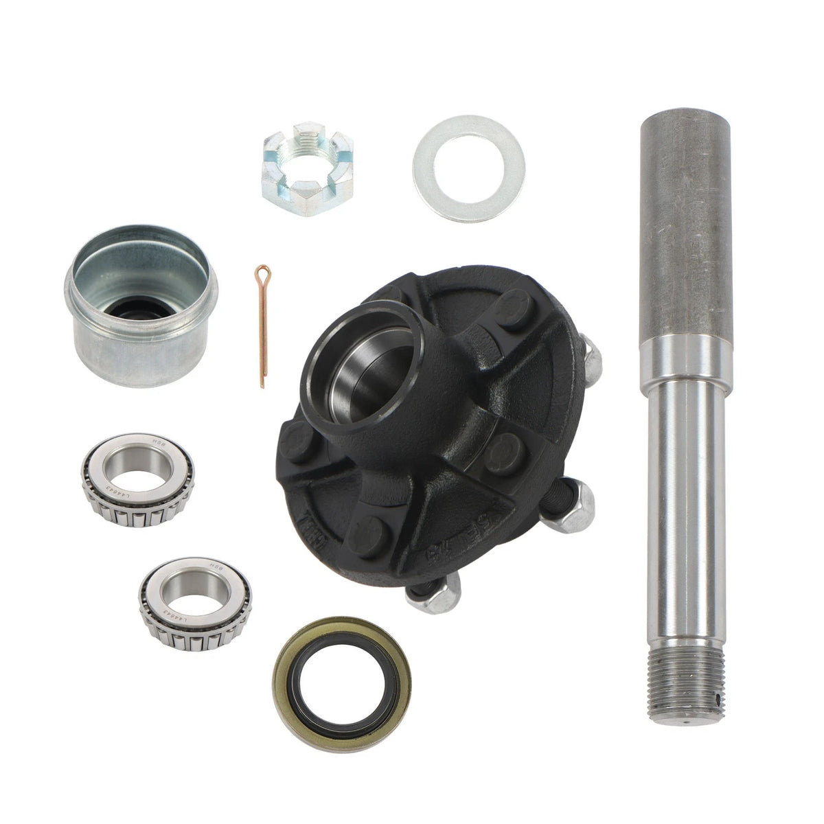 5 on 4.5" Trailer Hub Kit with BT8 Spindle and Bearing Kit for Trailer (BCK37114K)