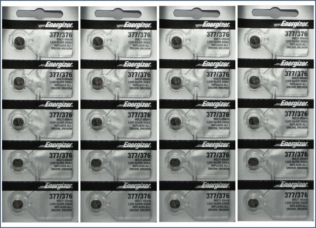 25 Pack Energizer 377 376 Watch Battery SR626SW SR626W Silver Oxide