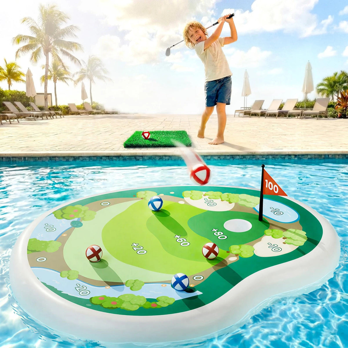 Kids Inflatable Golf Pool Toys for Fun Swimming Pool Game