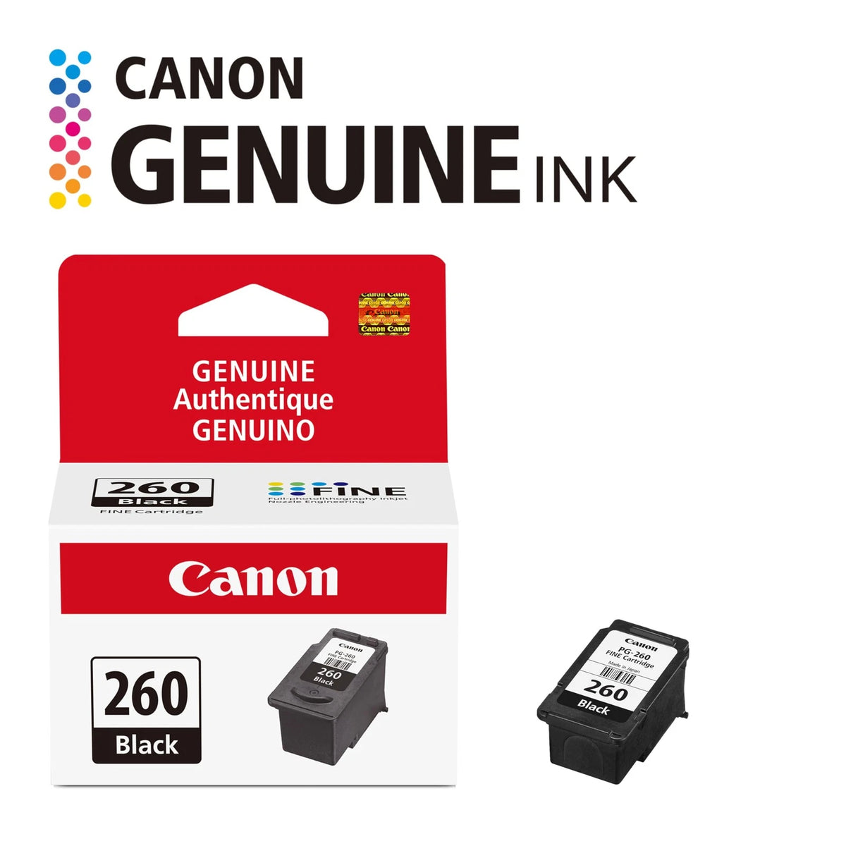 Canon PG-260 Black Ink Cartridge for Various Printers (Pack of 1)