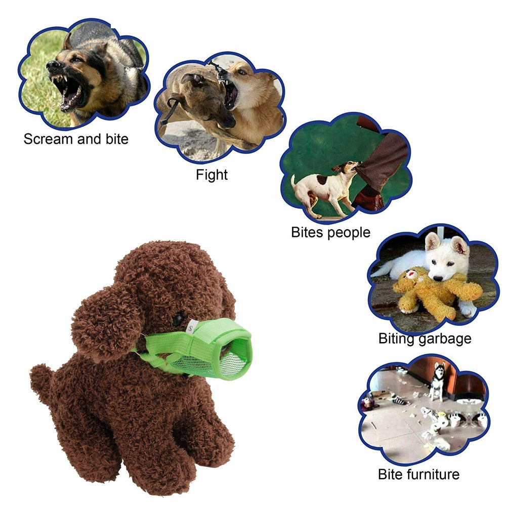 Adjustable Dog Muzzle Mouth Cover Mesh Mask for Dogs
