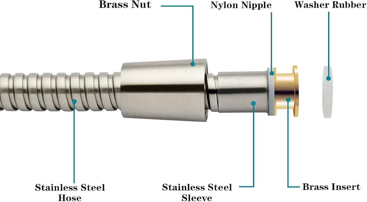 96-Inch Stainless Steel Shower Hose for Hand Held Shower Heads