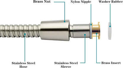 96-Inch Stainless Steel Shower Hose for Hand Held Shower Heads