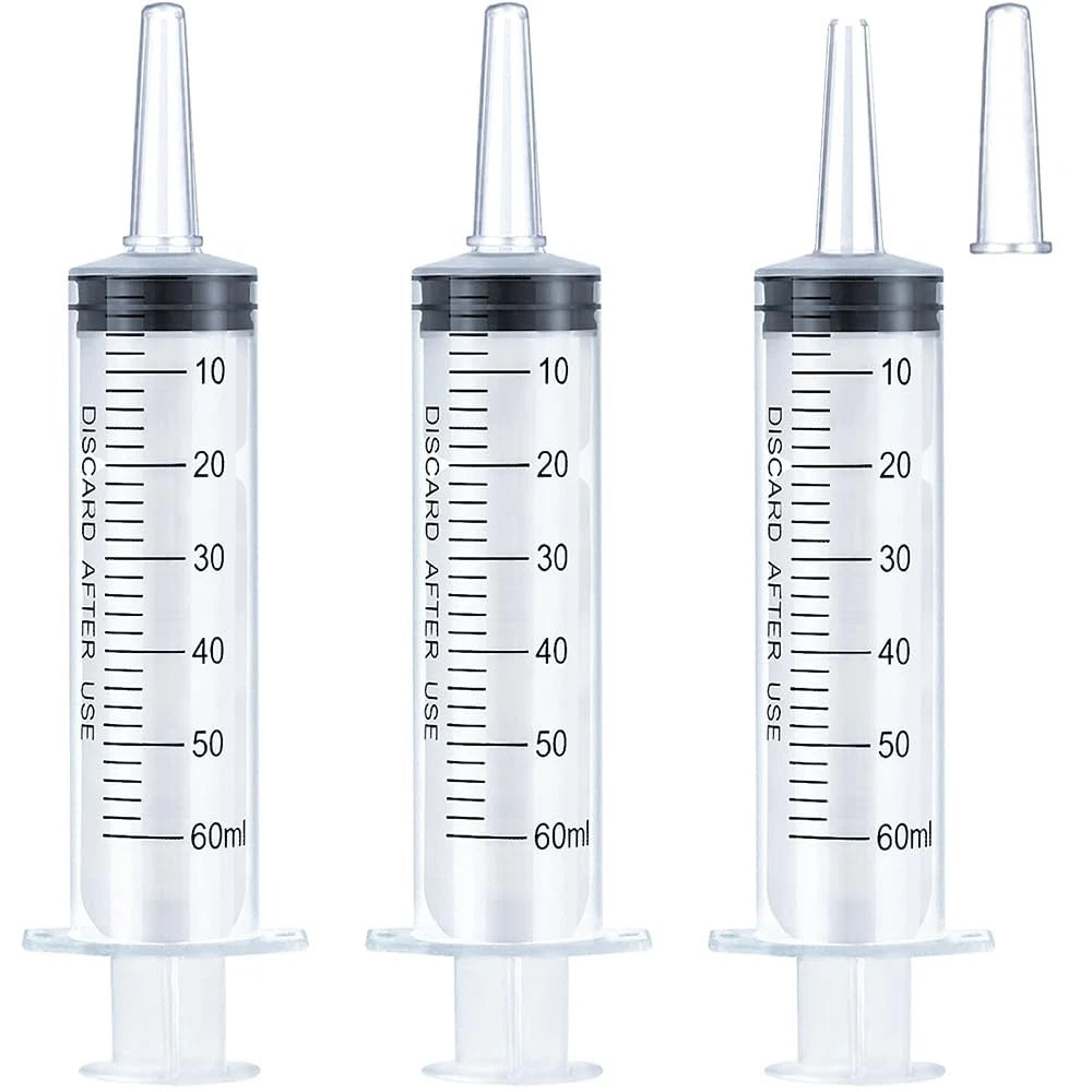 3X 60ml Syringe for Liquid Measurement, Oral, Scientific Labs