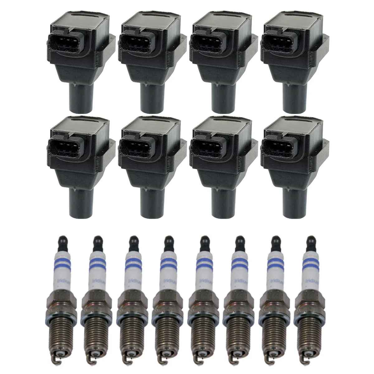 Set of 8 Ignition Coils & Double Iridium Spark Plugs for Mercedes W140 S420 (1998–1999)