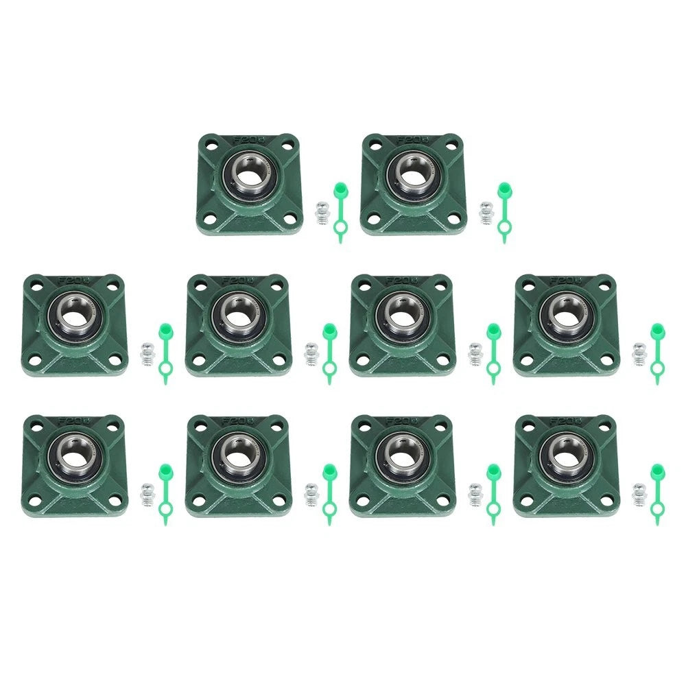 Set of 10 UCF205-16 Pillow Block Flange Bearings 1" Bore 4 Bolt