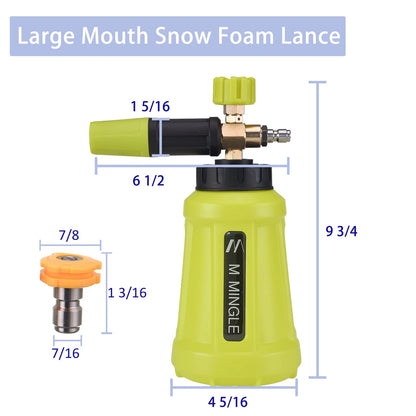 Foam Cannon for Pressure Washer (Car Cannon, Yellow)