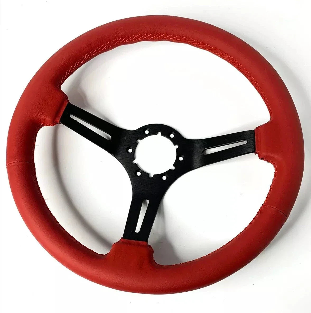 14in Slotted Steering Wheel Grip with Horn Button for Red Leather (2005–2025)