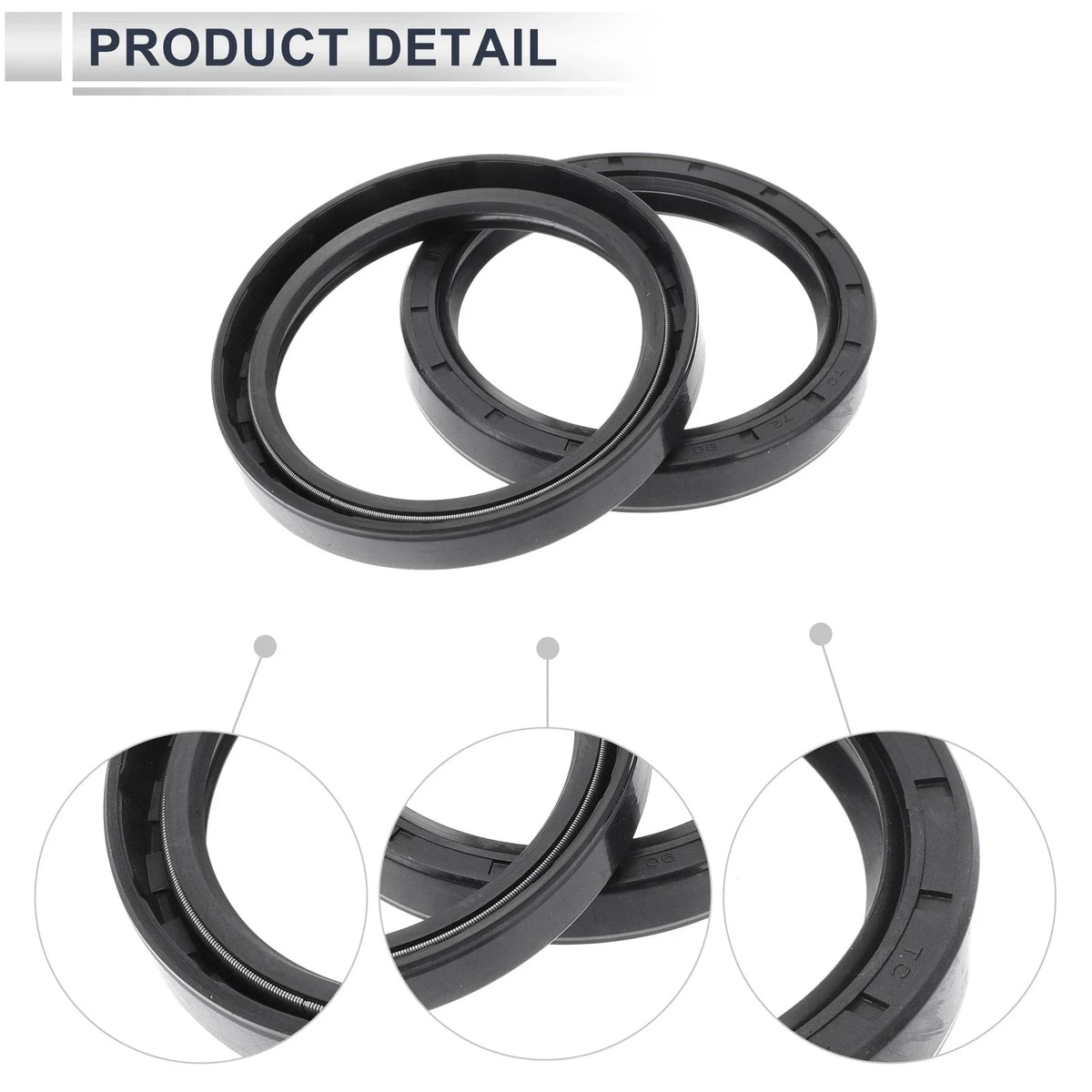 Set of 5 Oil Seal Rotary Shaft Seal Nitrile Rubber 72x90x12mm