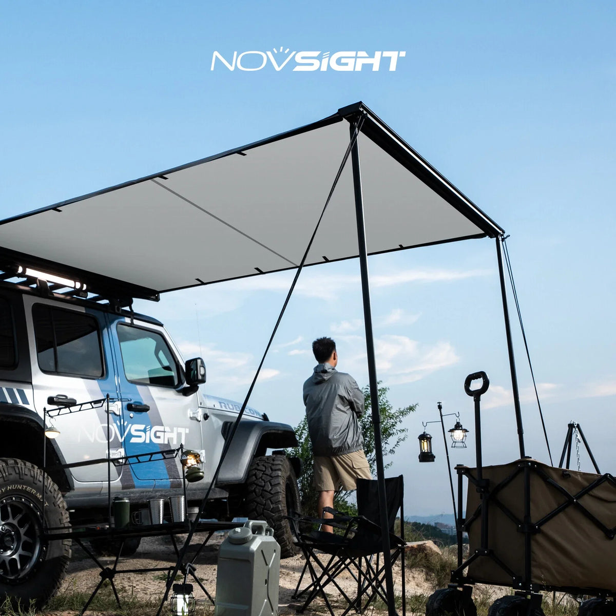 Car Side Awning for SUV Truck (6.6x8.2') Outdoor Camping Sun Shade