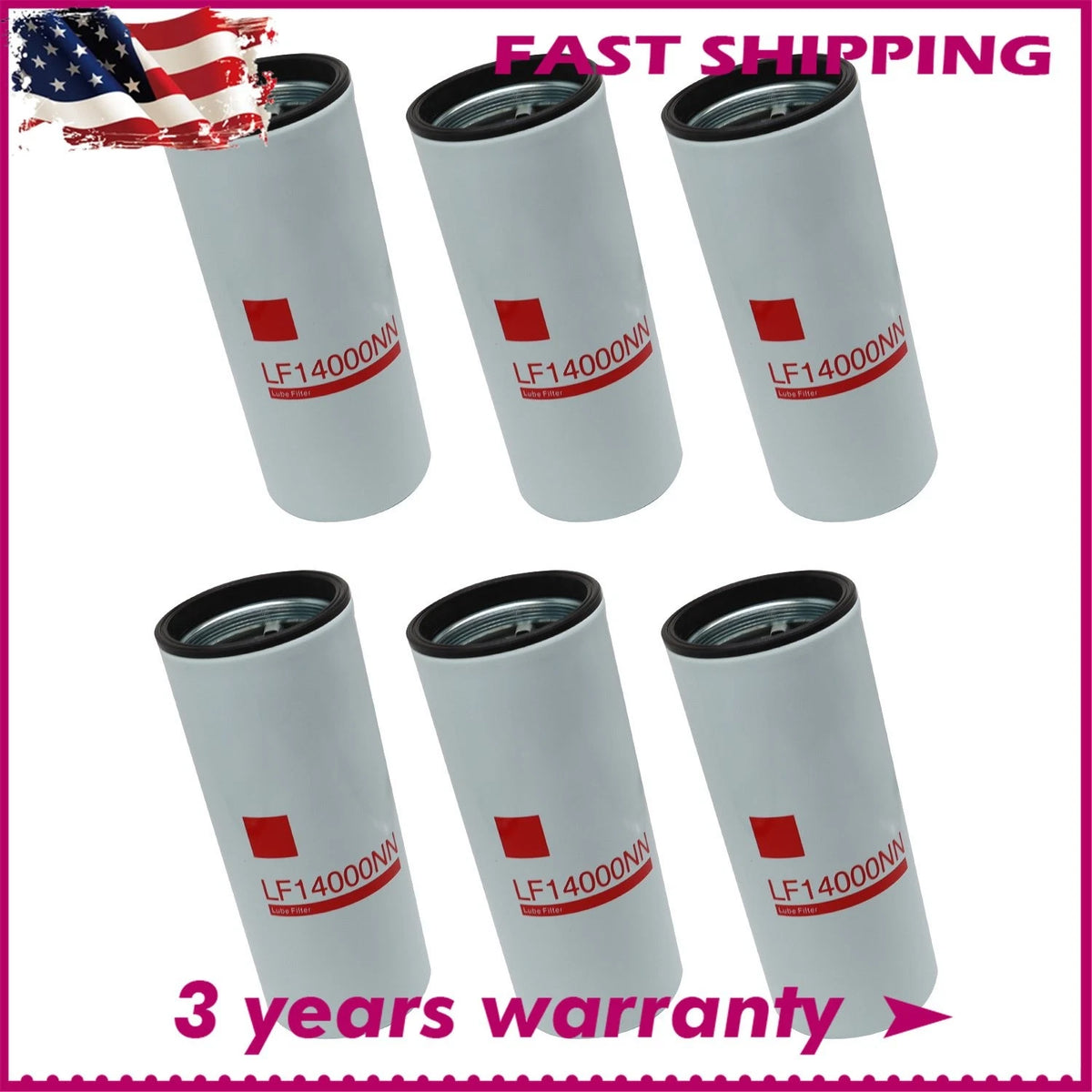 6 Pack LF14000NN Oil Filter for Cummins ISX (2007–2023)