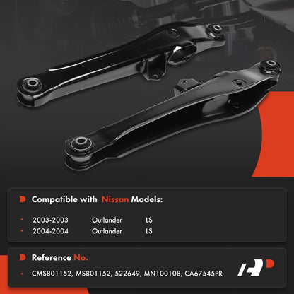 2X Rear Lower Control Arm for Mitsubishi Outlander LS (2003–2004) MN100108, MS801152, CMS801152