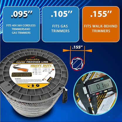 .155-Inch Diamond Trimmer Line Spool for All Major Trimmer Brands