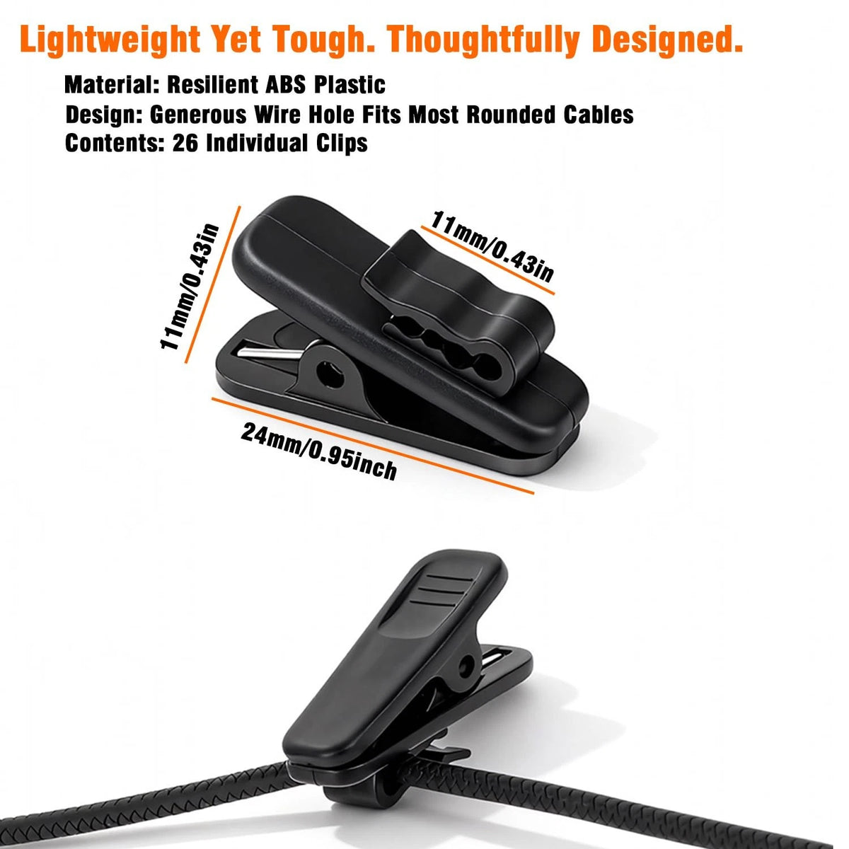 26 Pack Headphone Cable Clips for Earphones - Anti-Slip Wire Holder