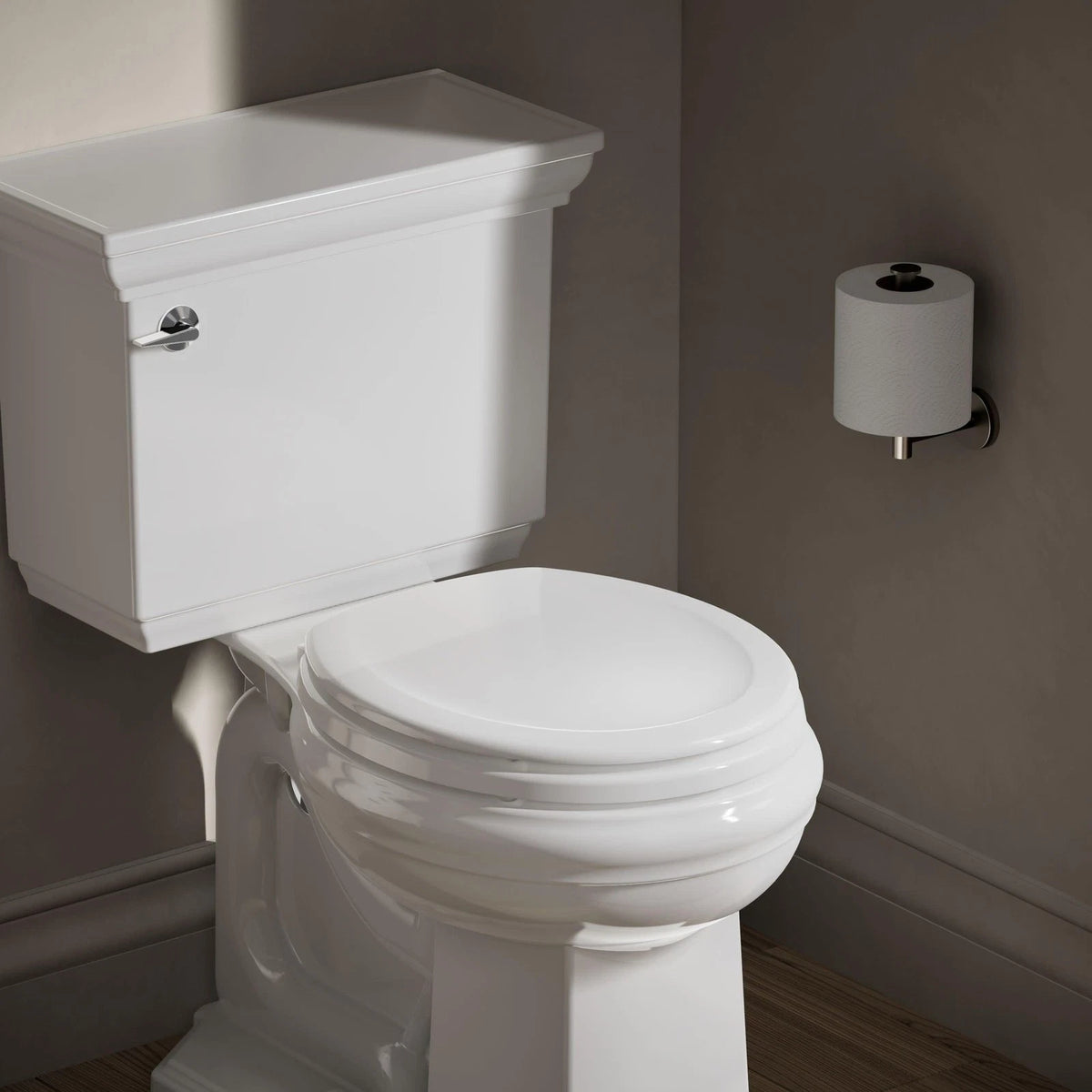 Round Toilet Seat for Standard Toilets (White Color Matched Hinges)