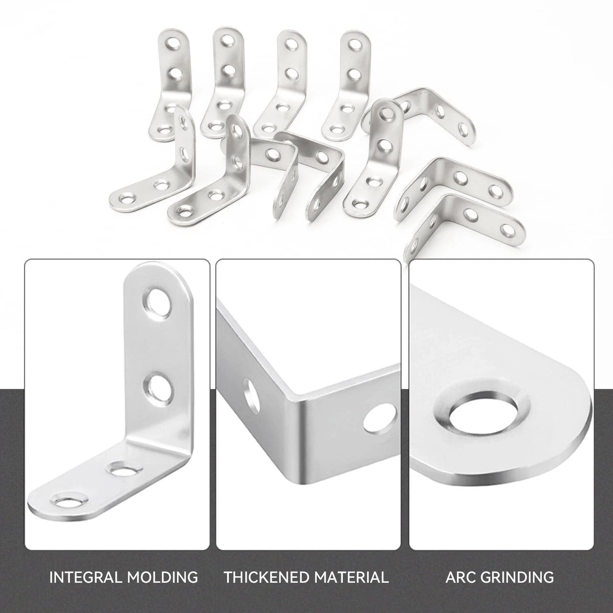 20-Pack Stainless Steel Corner Brace 90 Degree Right 40x40x16