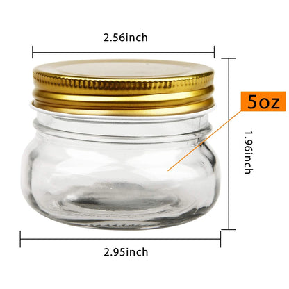 Set of 40 Clear 5 oz Wide Mouth Mason Jars with Lids