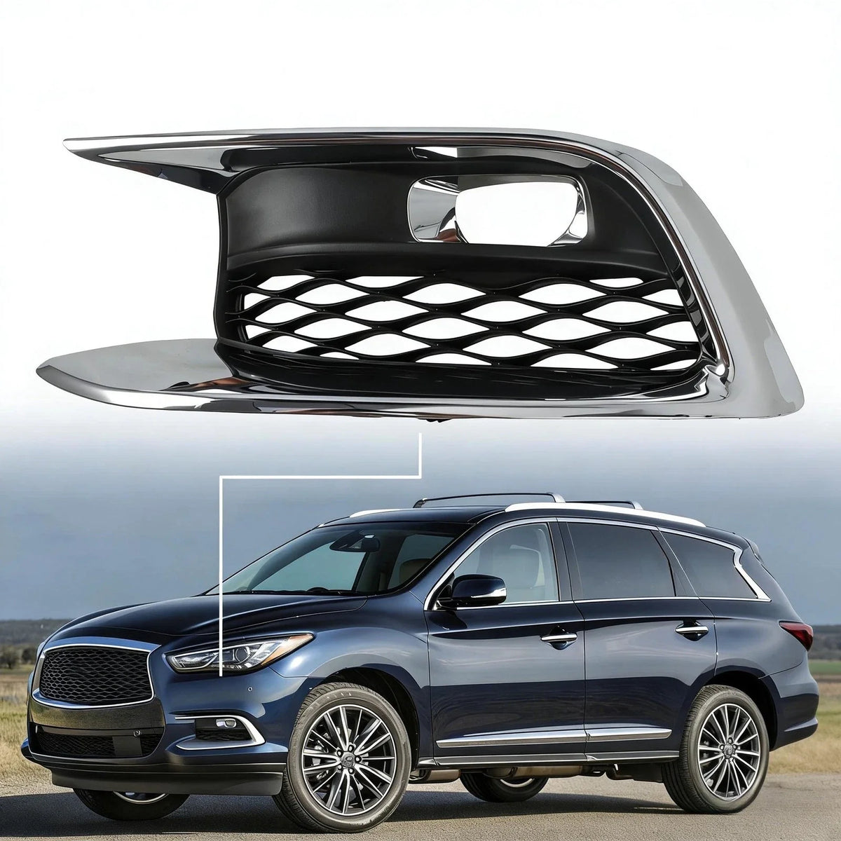 Chrome Left Side Fog Light Lamp Bezel Cover for Infiniti QX60 (2016–2020)
