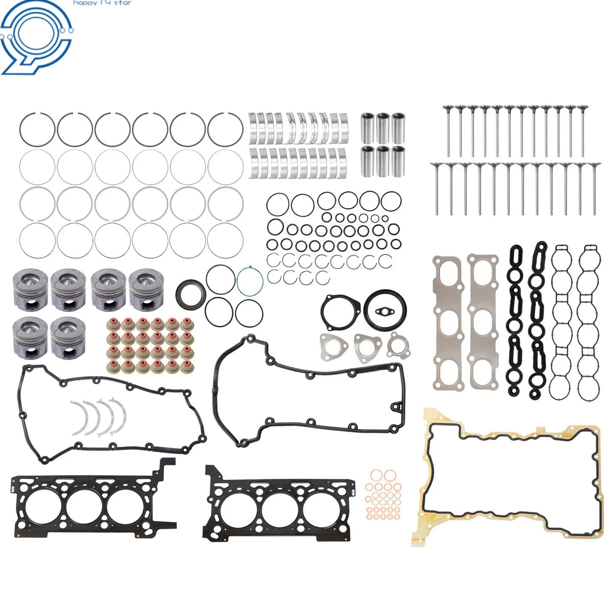 Engine Pistons Gasket Bearings Valves Kit for Jeep Grand Cherokee (2002–2014)