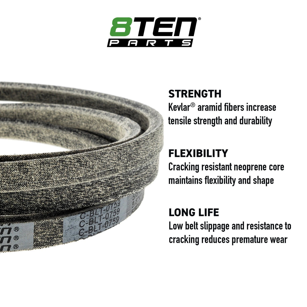8TEN Kevlar Belt for Gravely HE1952FL HR1952FL (TCA20749, TCU10004, 00181711)